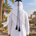 Ghutrah émiratie Waqar — Blanc uni