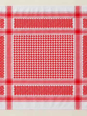 Shemagh saoudien Aseel — Rouge & blanc, détail 4 | Maison Nejd