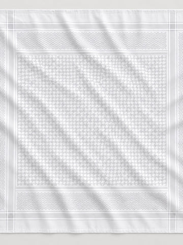 Shemagh saoudien Aseel — Blanc ton sur ton, détail 3 | Maison Nejd
