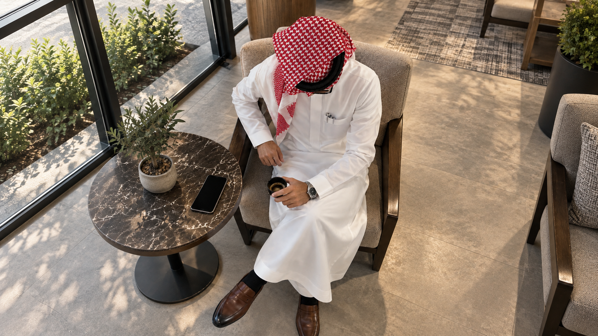 Shemagh saoudien Aseel — Rouge & blanc, détail 5 | Maison Nejd