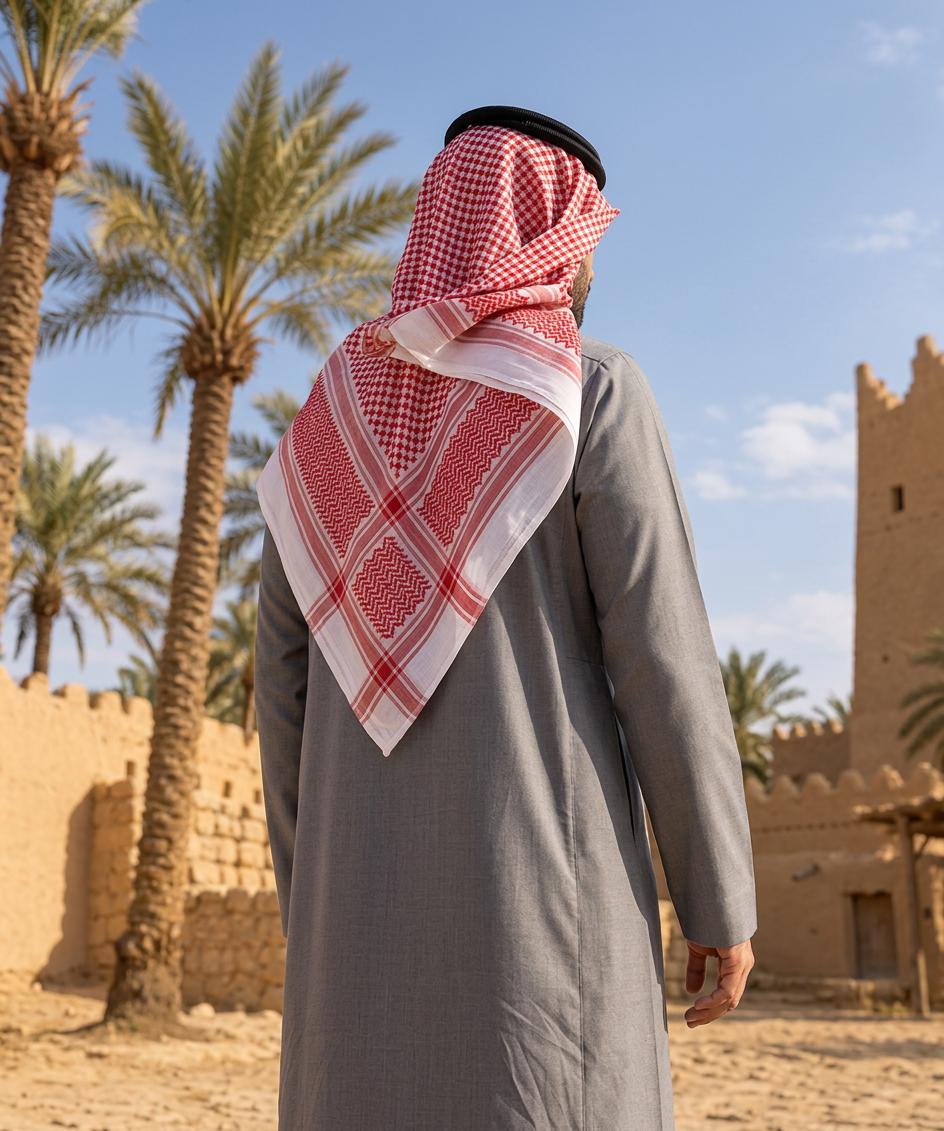 Shemagh saoudien Aseel — Rouge & blanc | Maison Nejd