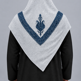 Gris glace · Motif bleu