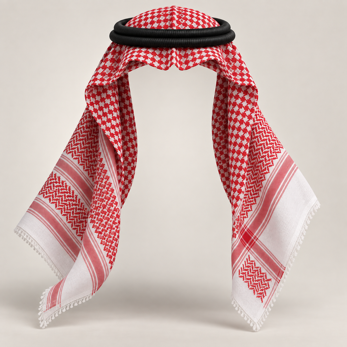 Shemagh saoudien Aseel — Rouge & blanc